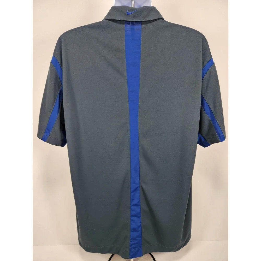 Nike Golf FitDry Men's‎ XL Polo Gray w/ Blue Accents Active Outdoors Links